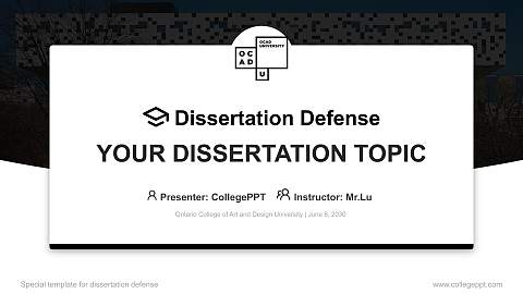 Ontario College of Art and Design University Graduation Thesis Defense PPT Template