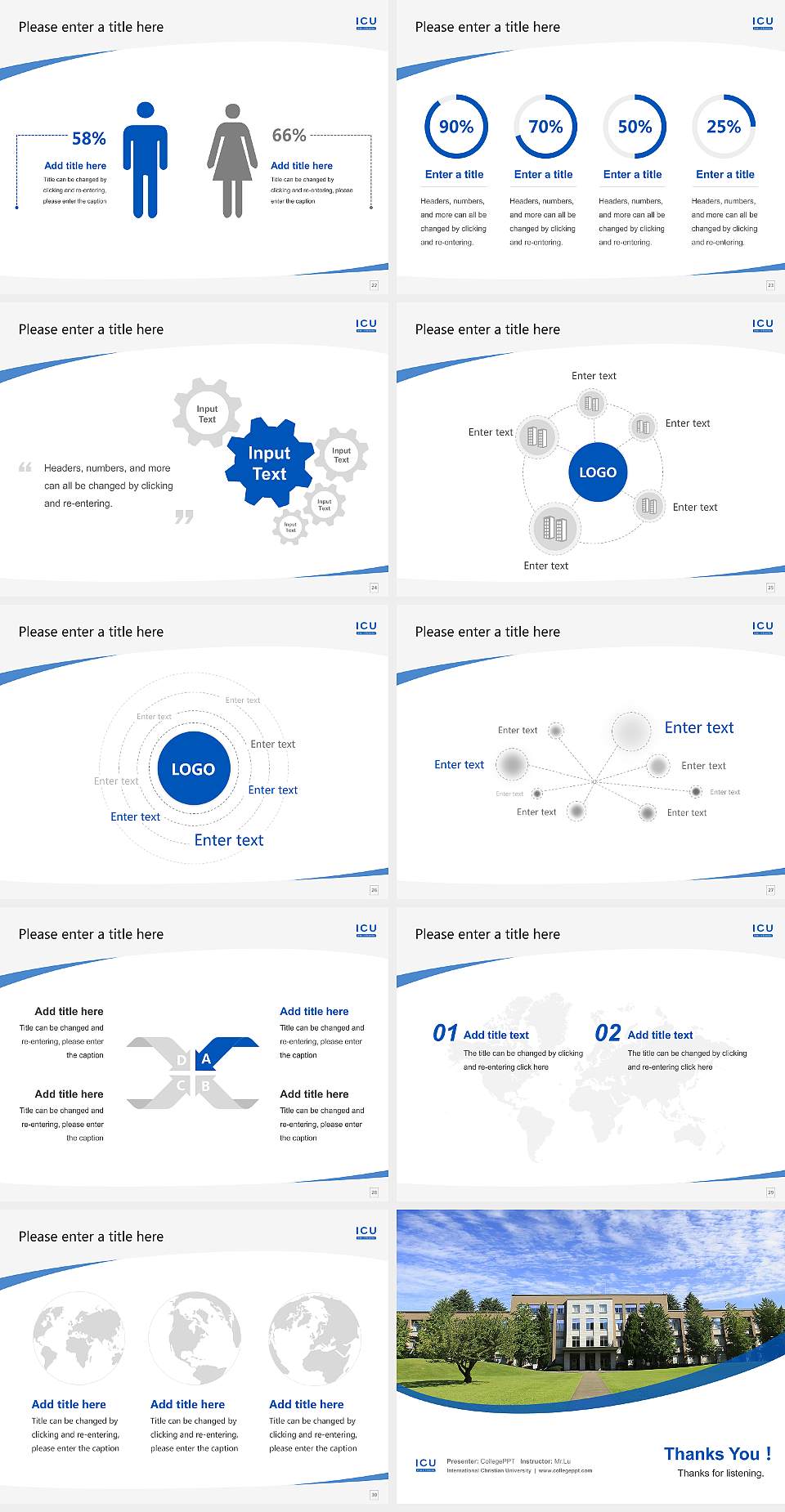 International Christian University Course/Courseware Creation PPT Template4:3 ratio PPT effect preview image4