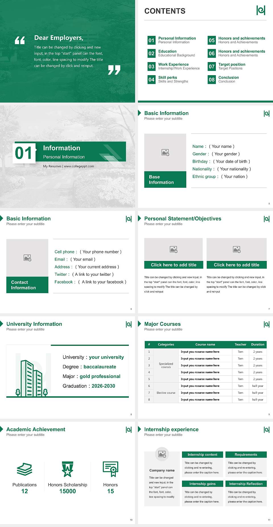Hyogo University of Teacher Education Resume PPT Template4:3 ratio PPT effect preview image2