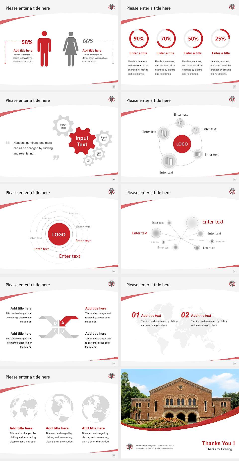 Hitotsubashi University Course/Courseware Creation PPT Template4:3 ratio PPT effect preview image4