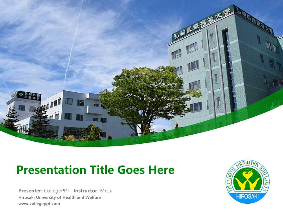 Hirosaki University of Health and Welfare Course/Courseware Creation PPT Template4:3 ratio PPT effect preview image5