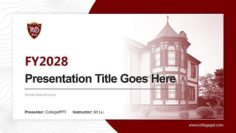 Hirosaki Gakuin University Academic Presentation/Research Findings Report PPT Template