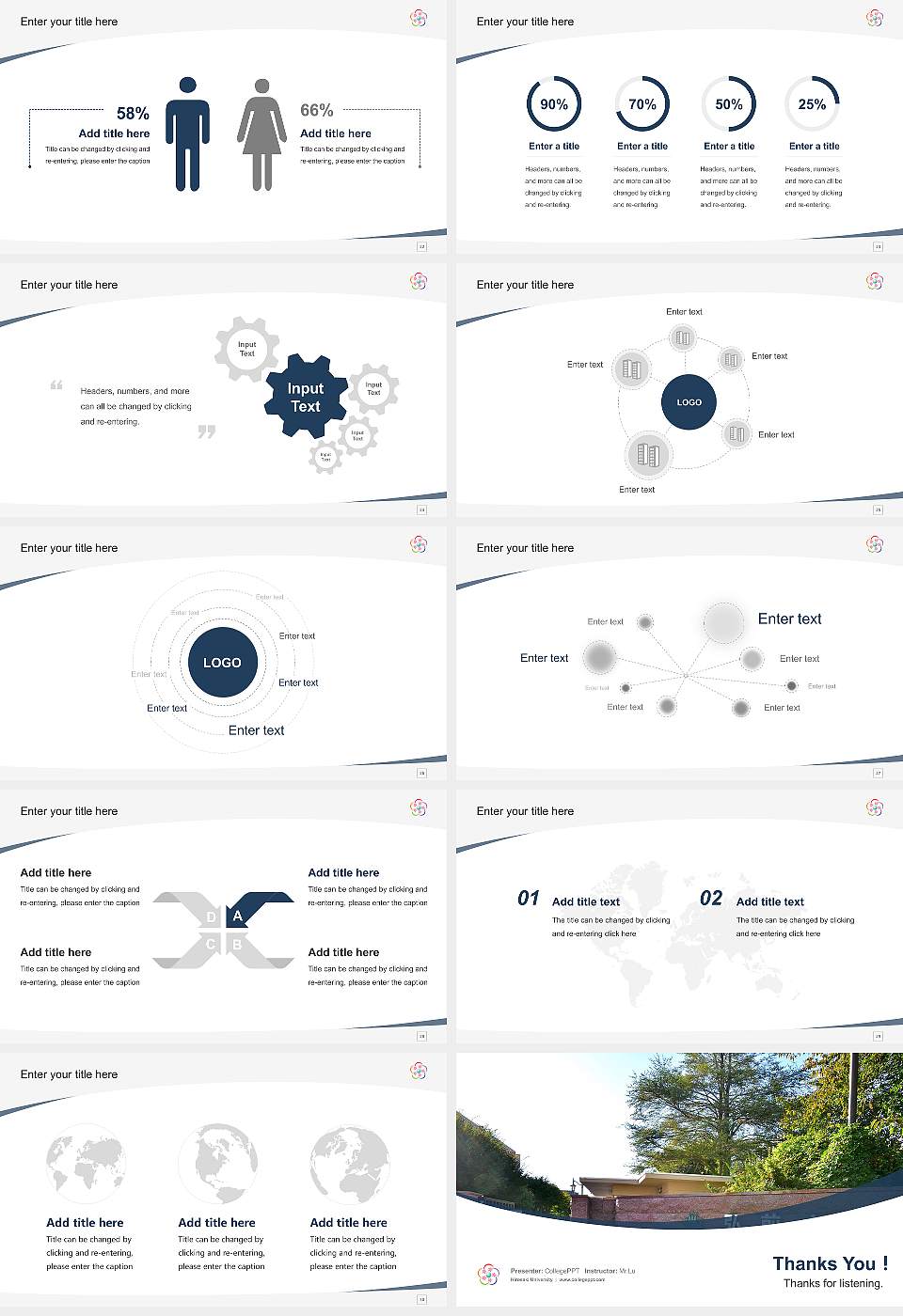 Hirosaki University Course/Courseware Creation PPT Template16:9 ratio PPT effect preview image4