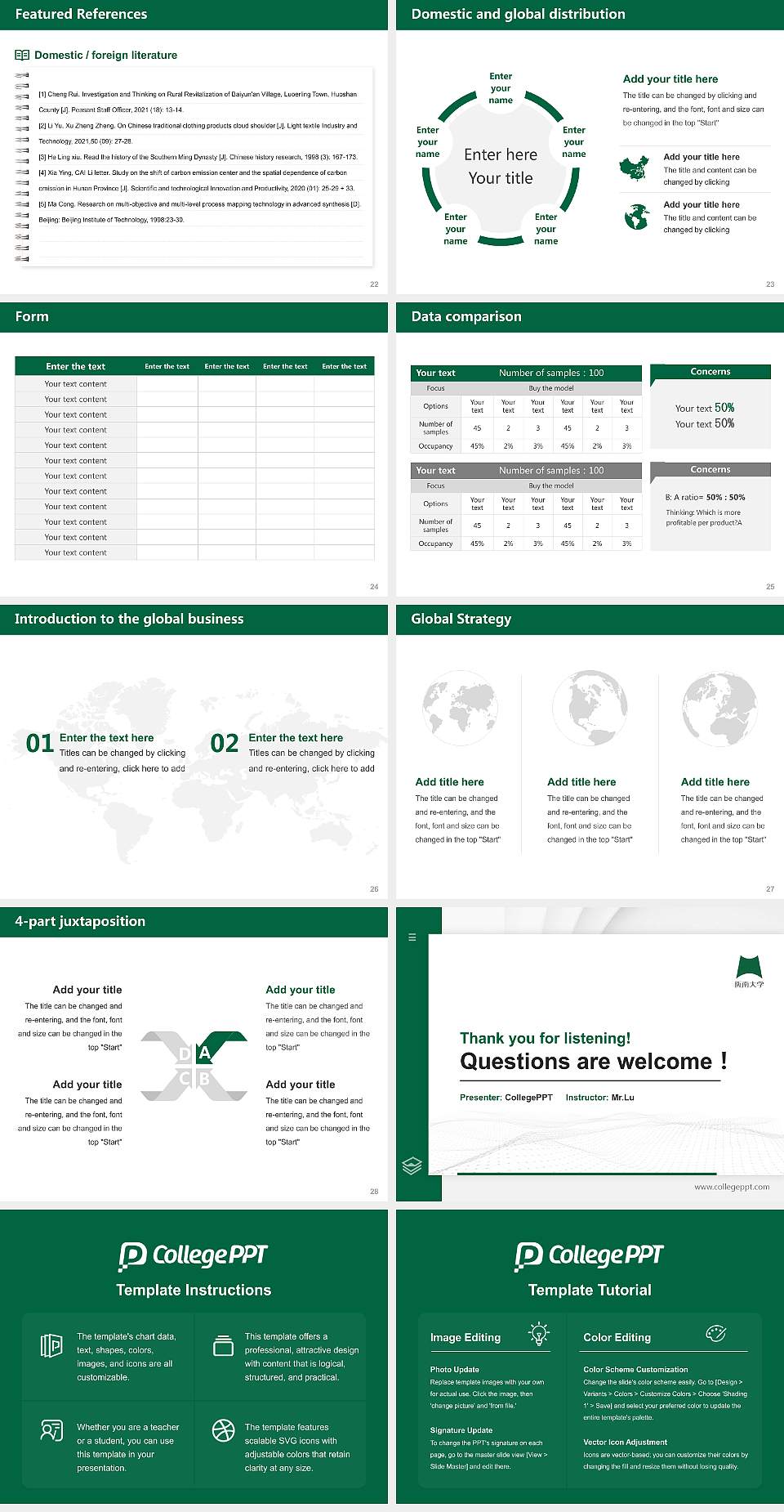 Hannan University Thesis Proposal/Graduation Defense PPT Template4:3 ratio PPT effect preview image4