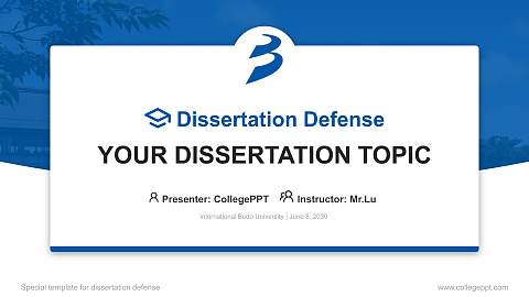 International Budo University Graduation Thesis Defense PPT Template