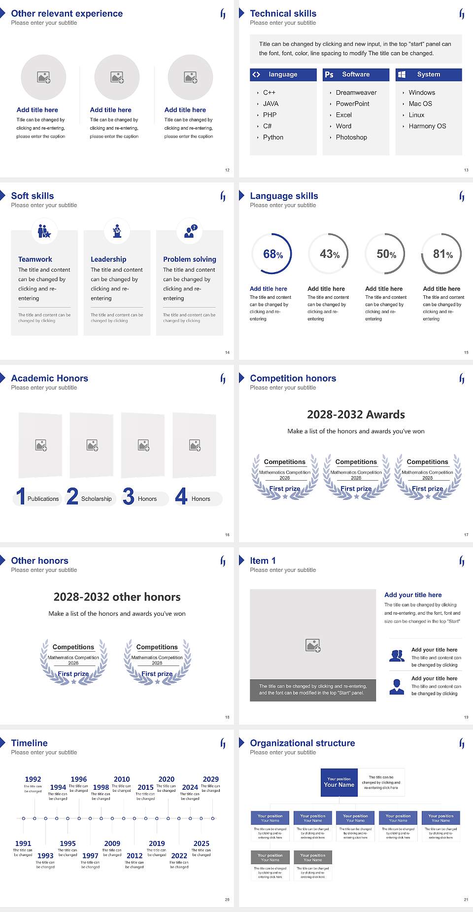 Hiroshima Kokusai Gakuin University Resume PPT Template4:3 ratio PPT effect preview image3