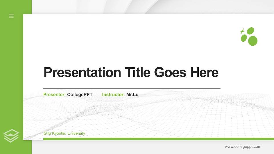Gifu Kyoritsu University Thesis Proposal/Graduation Defense PPT Template16:9 ratio PPT effect preview image