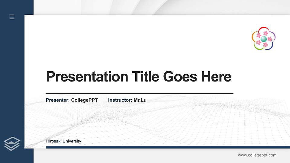 Hirosaki University Thesis Proposal/Graduation Defense PPT Template16:9 ratio PPT effect preview image