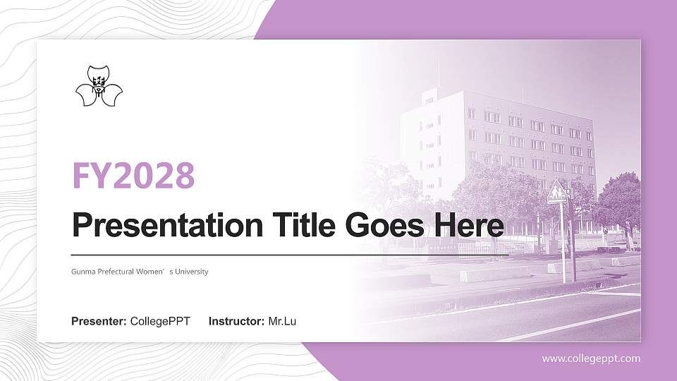 Gunma Prefectural Women’s University Academic Presentation/Research Findings Report PPT Template16:9 ratio PPT effect preview image