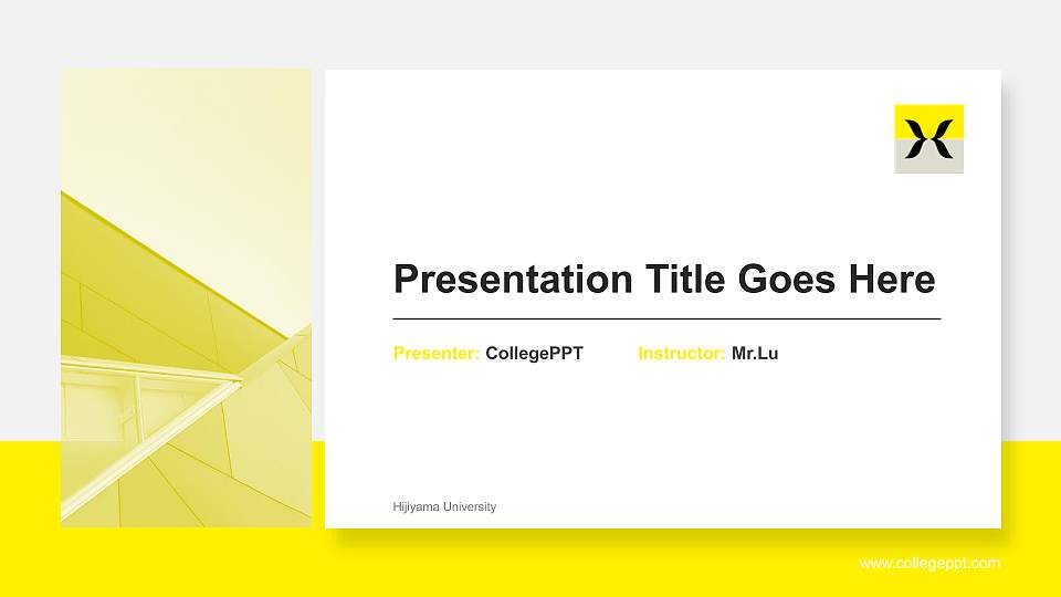 Hijiyama University General Purpose PPT Template16:9 ratio PPT effect preview image1