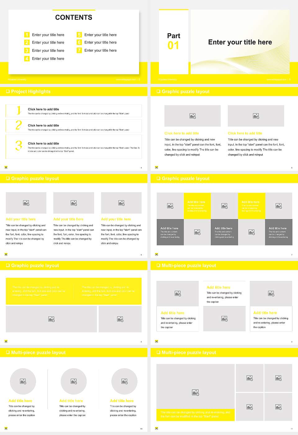 Hijiyama University General Purpose PPT Template16:9 ratio PPT effect preview image2
