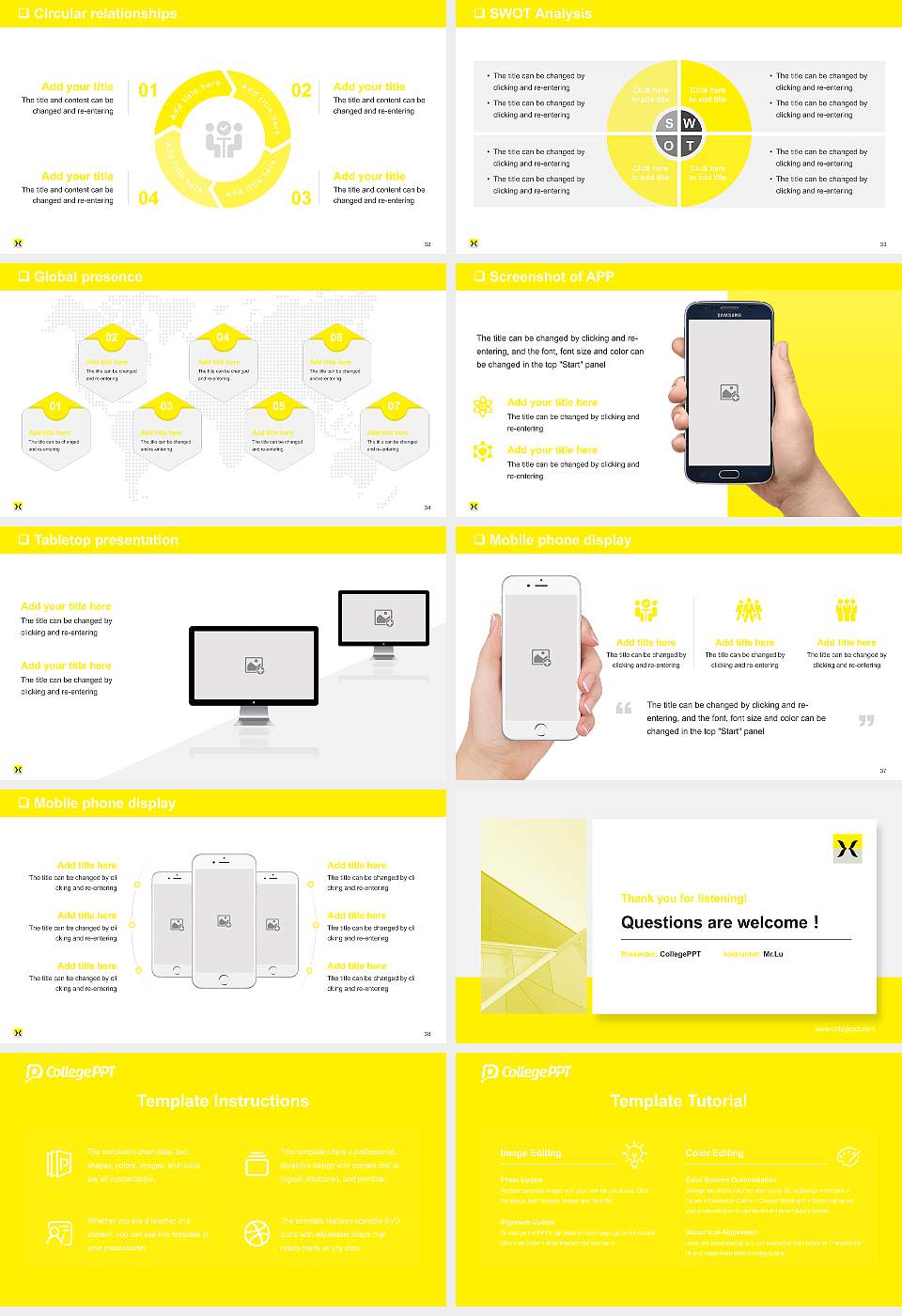 Hijiyama University General Purpose PPT Template16:9 ratio PPT effect preview image5