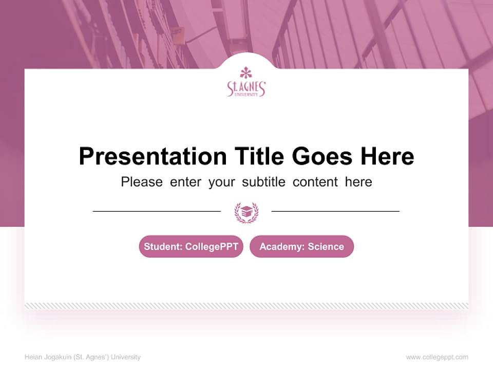 Heian Jogakuin (St. Agnes’) University National Scholarship Defense PPT Template4:3 ratio PPT effect preview image4