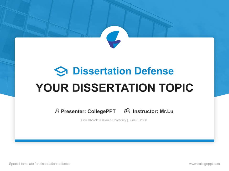 Gifu Shotoku Gakuen University Graduation Thesis Defense PPT Template4:3 ratio PPT effect preview image7