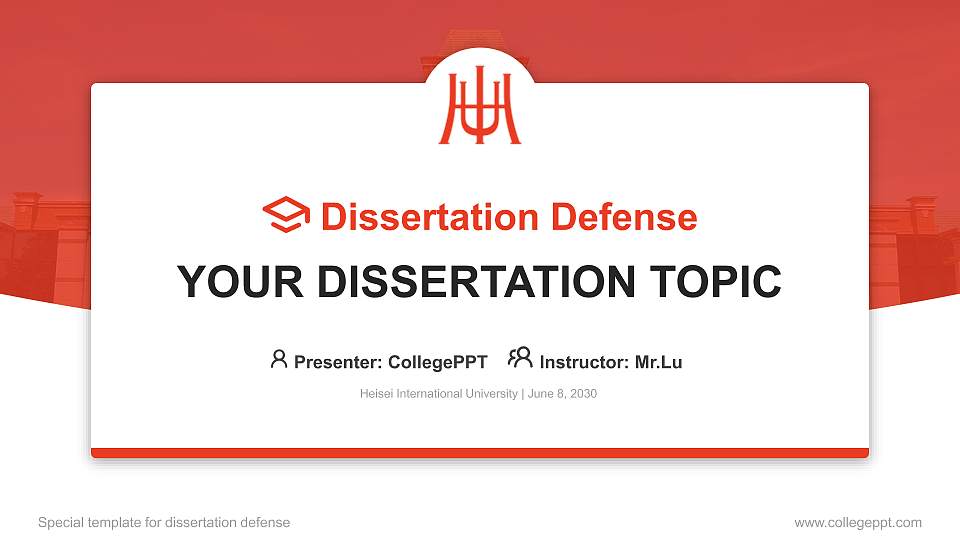 Heisei International University Graduation Thesis Defense PPT Template16:9 ratio PPT effect preview image