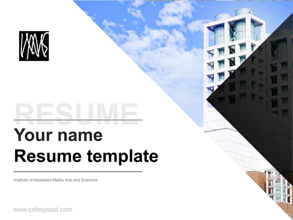 Institute of Advanced Media Arts and Sciences Resume PPT Template4:3 ratio PPT effect preview image5