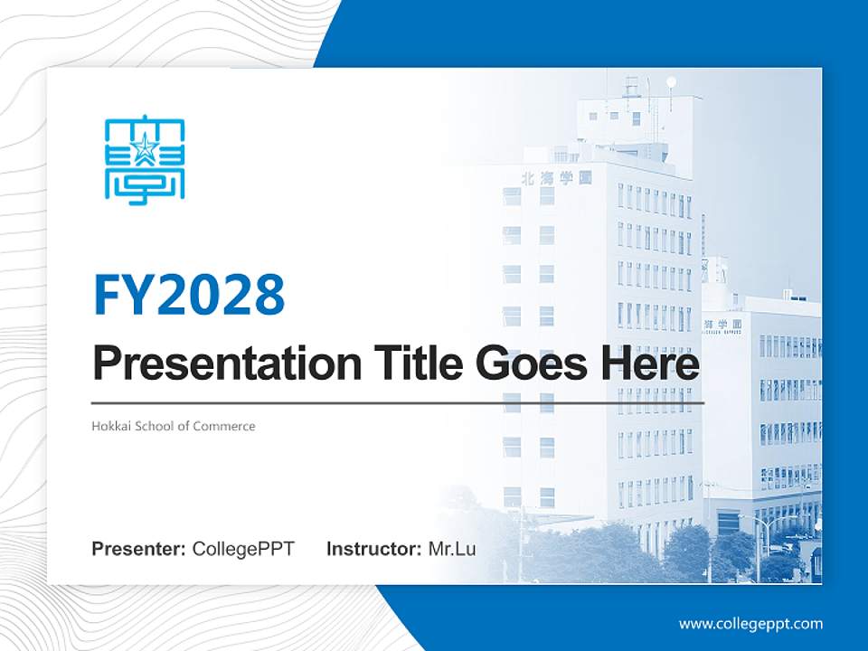 Hokkai School of Commerce Academic Presentation/Research Findings Report PPT Template4:3 ratio PPT effect preview image5