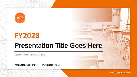 Graduate Institute for Entrepreneurial Studies Academic Presentation/Research Findings Report PPT Template