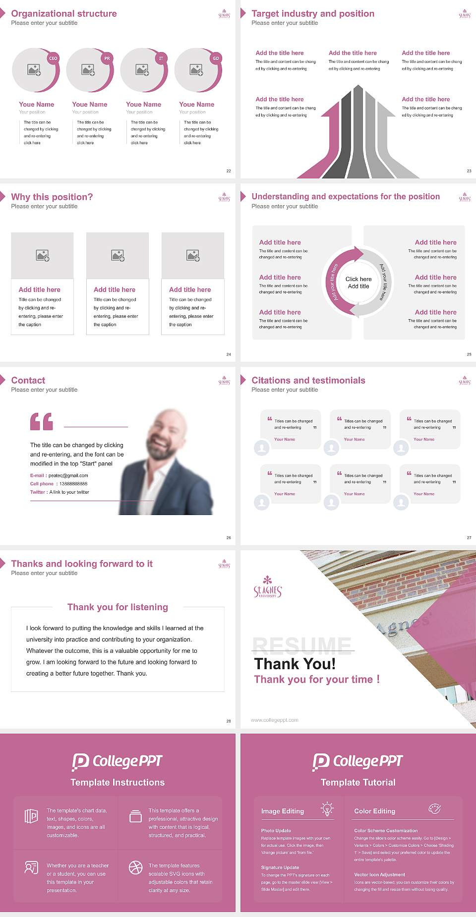 Heian Jogakuin (St. Agnes’) University Resume PPT Template4:3 ratio PPT effect preview image4