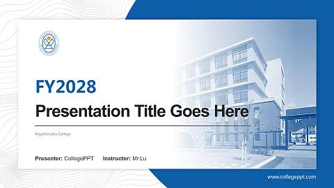 Higashiosaka College Academic Presentation/Research Findings Report PPT Template