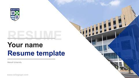 Hakuoh University Resume PPT Template