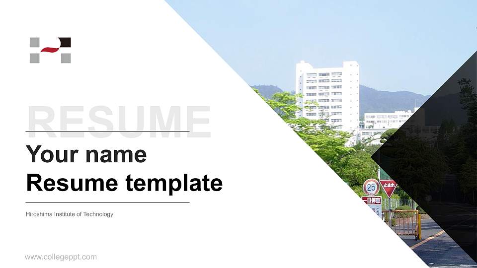 Hiroshima Institute of Technology Resume PPT Template16:9 ratio PPT effect preview image1