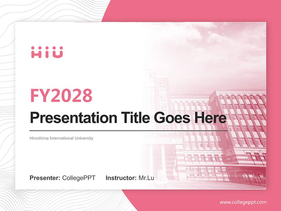 Hiroshima International University Academic Presentation/Research Findings Report PPT Template4:3 ratio PPT effect preview image5