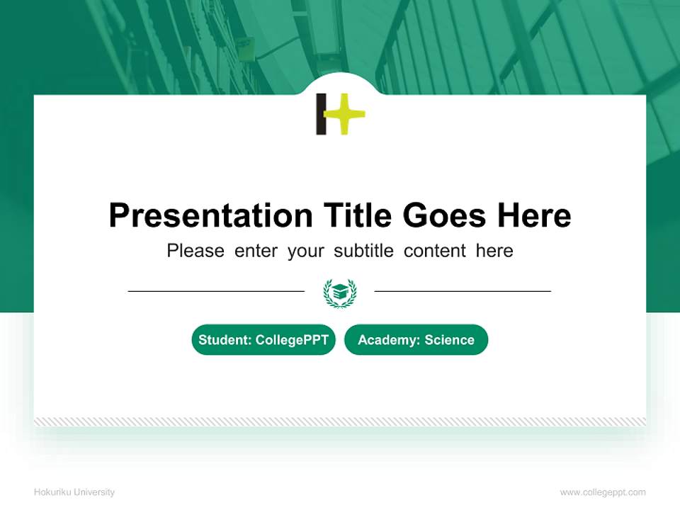 Hokuriku University National Scholarship Defense PPT Template4:3 ratio PPT effect preview image4