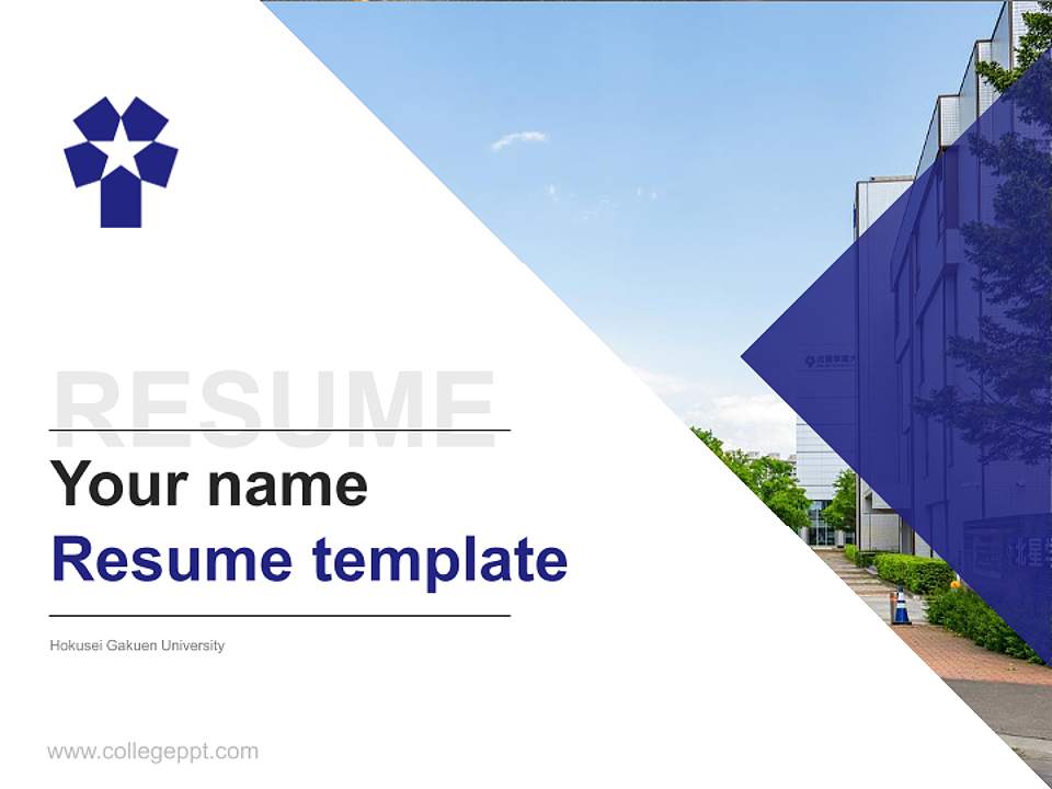 Hokusei Gakuen University Resume PPT Template4:3 ratio PPT effect preview image5