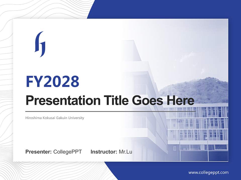 Hiroshima Kokusai Gakuin University Academic Presentation/Research Findings Report PPT Template4:3 ratio PPT effect preview image5