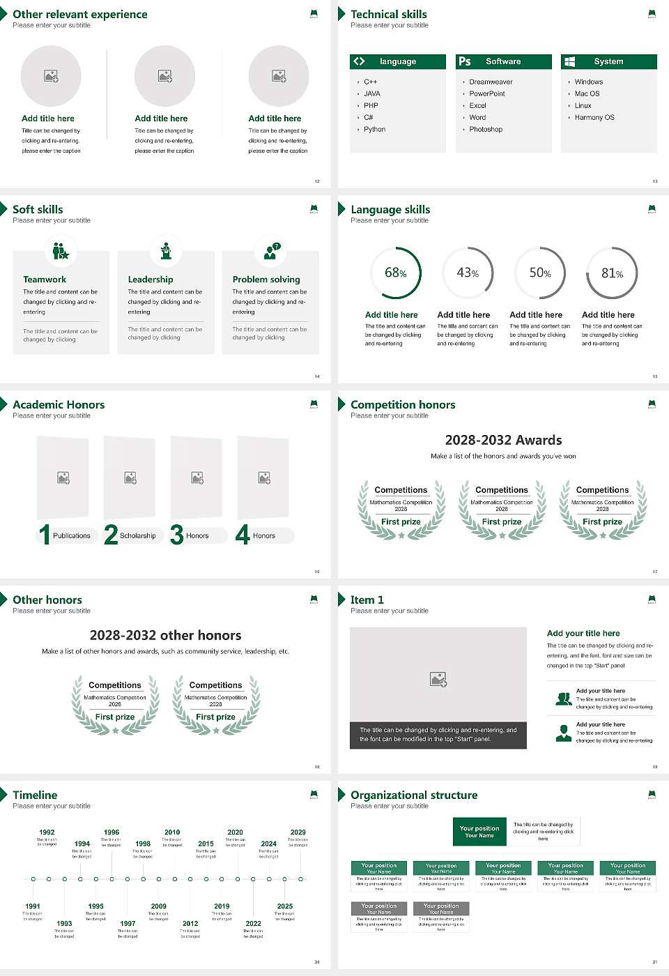 Hannan University Resume PPT Template16:9 ratio PPT effect preview image3