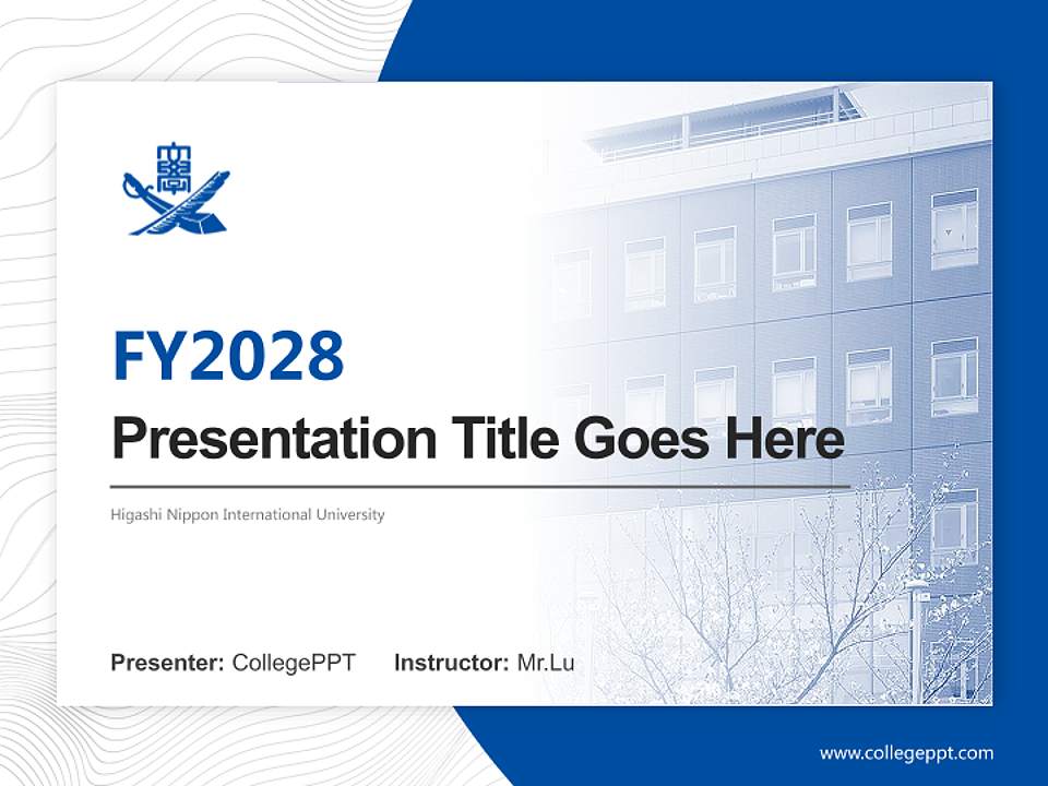 Higashi Nippon International University Academic Presentation/Research Findings Report PPT Template4:3 ratio PPT effect preview image5
