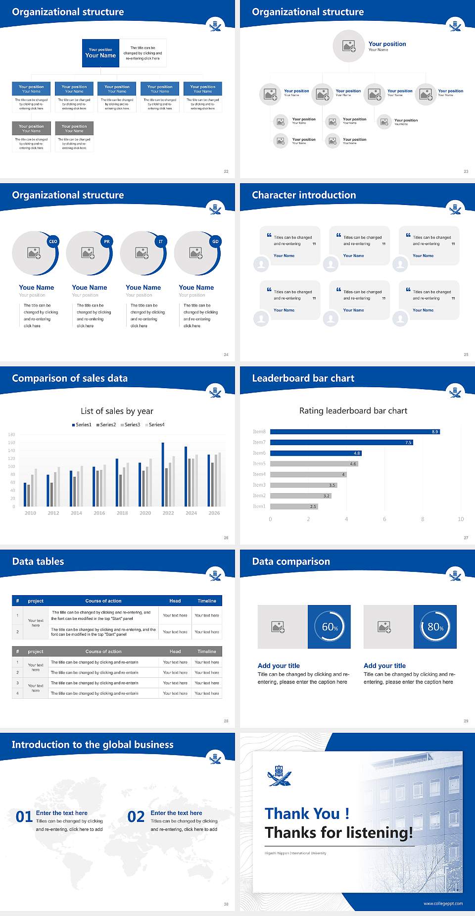 Higashi Nippon International University Academic Presentation/Research Findings Report PPT Template4:3 ratio PPT effect preview image4