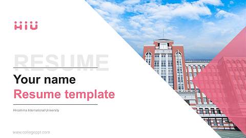 Hiroshima International University Resume PPT Template
