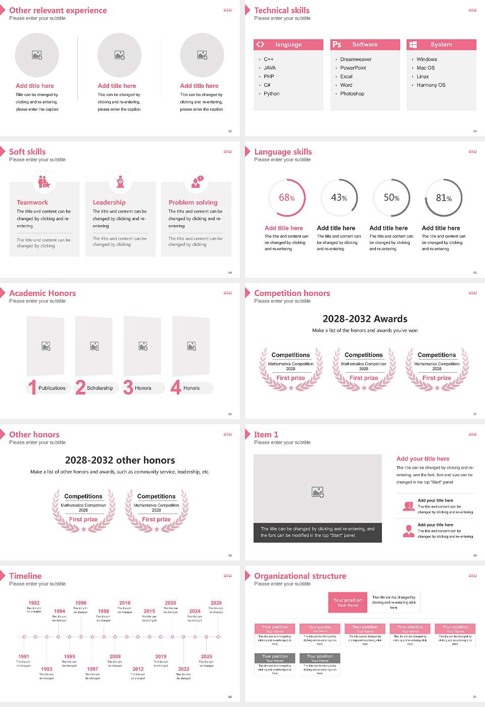 Hiroshima International University Resume PPT Template16:9 ratio PPT effect preview image3