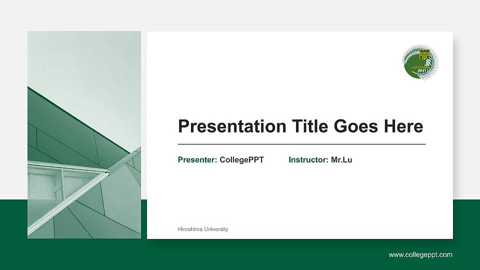 Hiroshima University General Purpose PPT Template16:9 ratio PPT effect preview image1