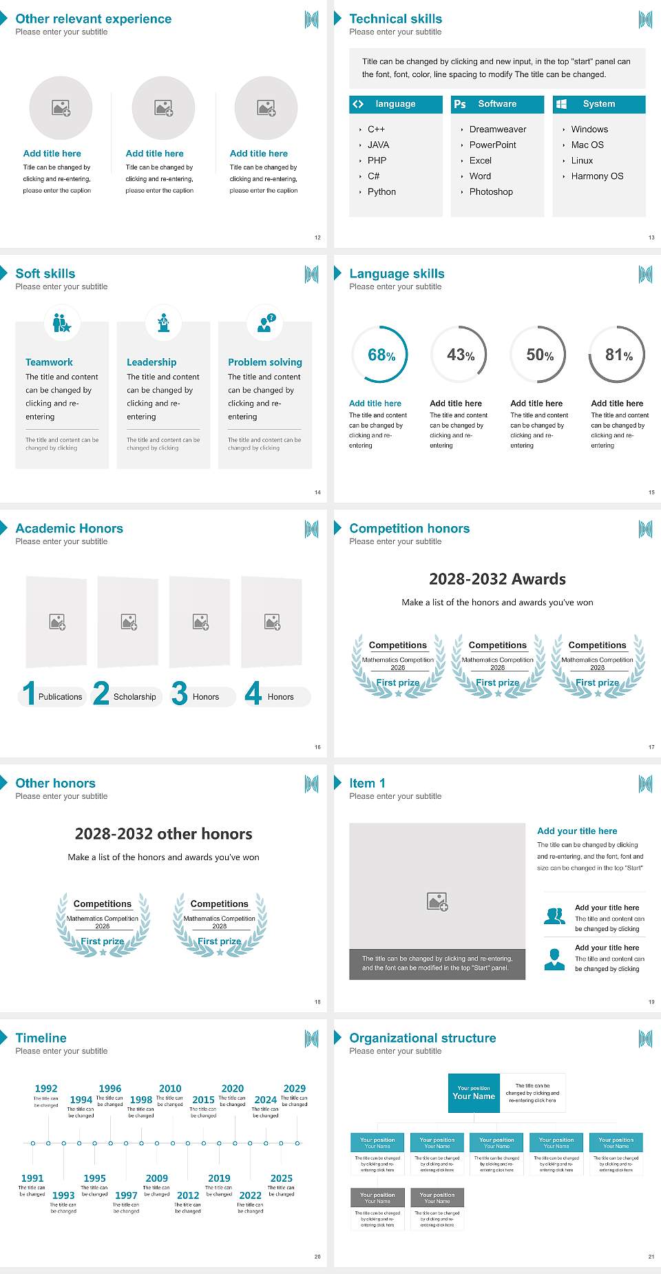 Hosen College of Childhood Education Resume PPT Template4:3 ratio PPT effect preview image3