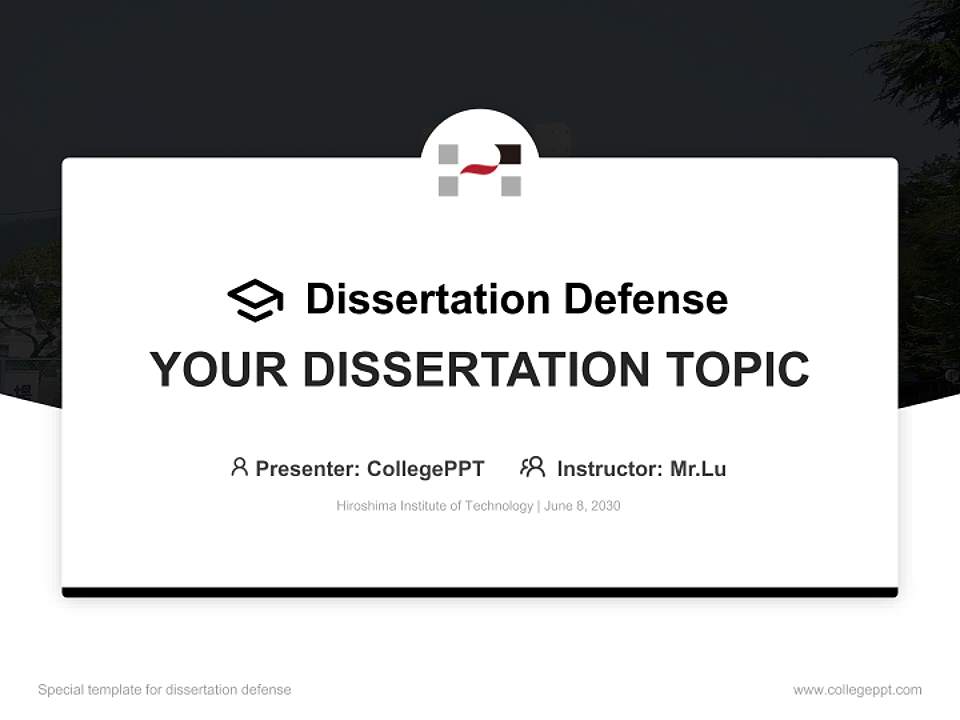 Hiroshima Institute of Technology Graduation Thesis Defense PPT Template4:3 ratio PPT effect preview image7