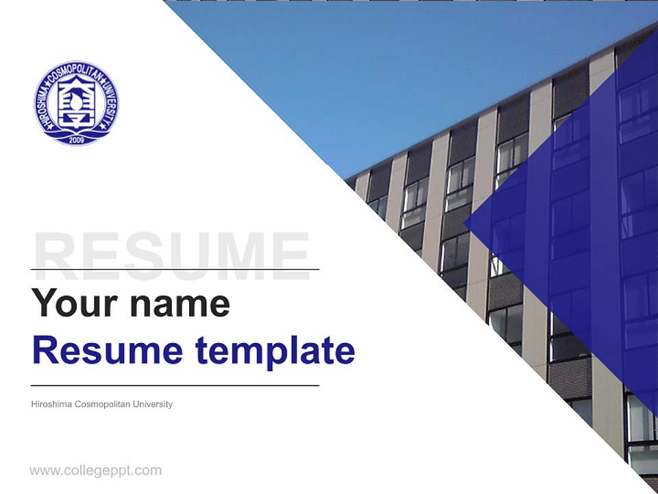 Hiroshima Cosmopolitan University Resume PPT Template4:3 ratio PPT effect preview image5