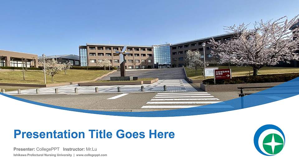 Ishikawa Prefectural Nursing University Course/Courseware Creation PPT Template16:9 ratio PPT effect preview image