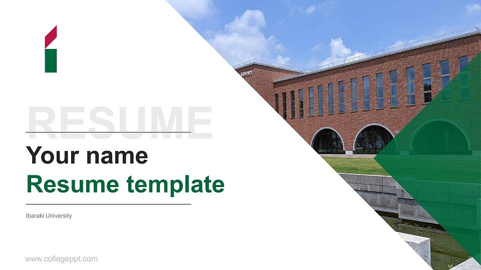 Ibaraki University Resume PPT Template16:9 ratio PPT effect preview image