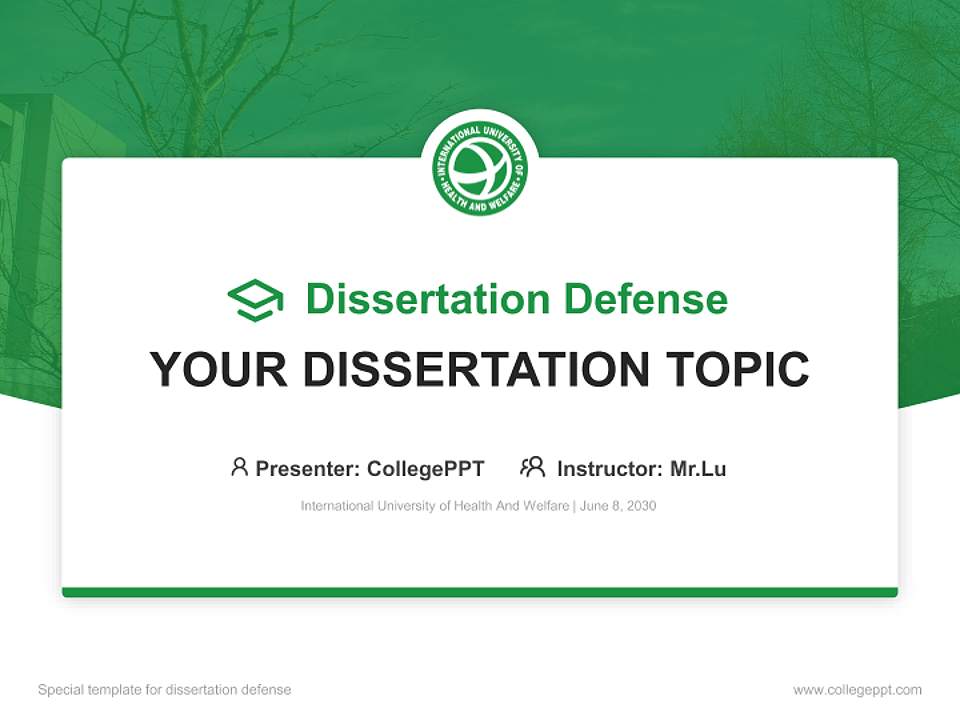 International University of Health And Welfare Graduation Thesis Defense PPT Template4:3 ratio PPT effect preview image7