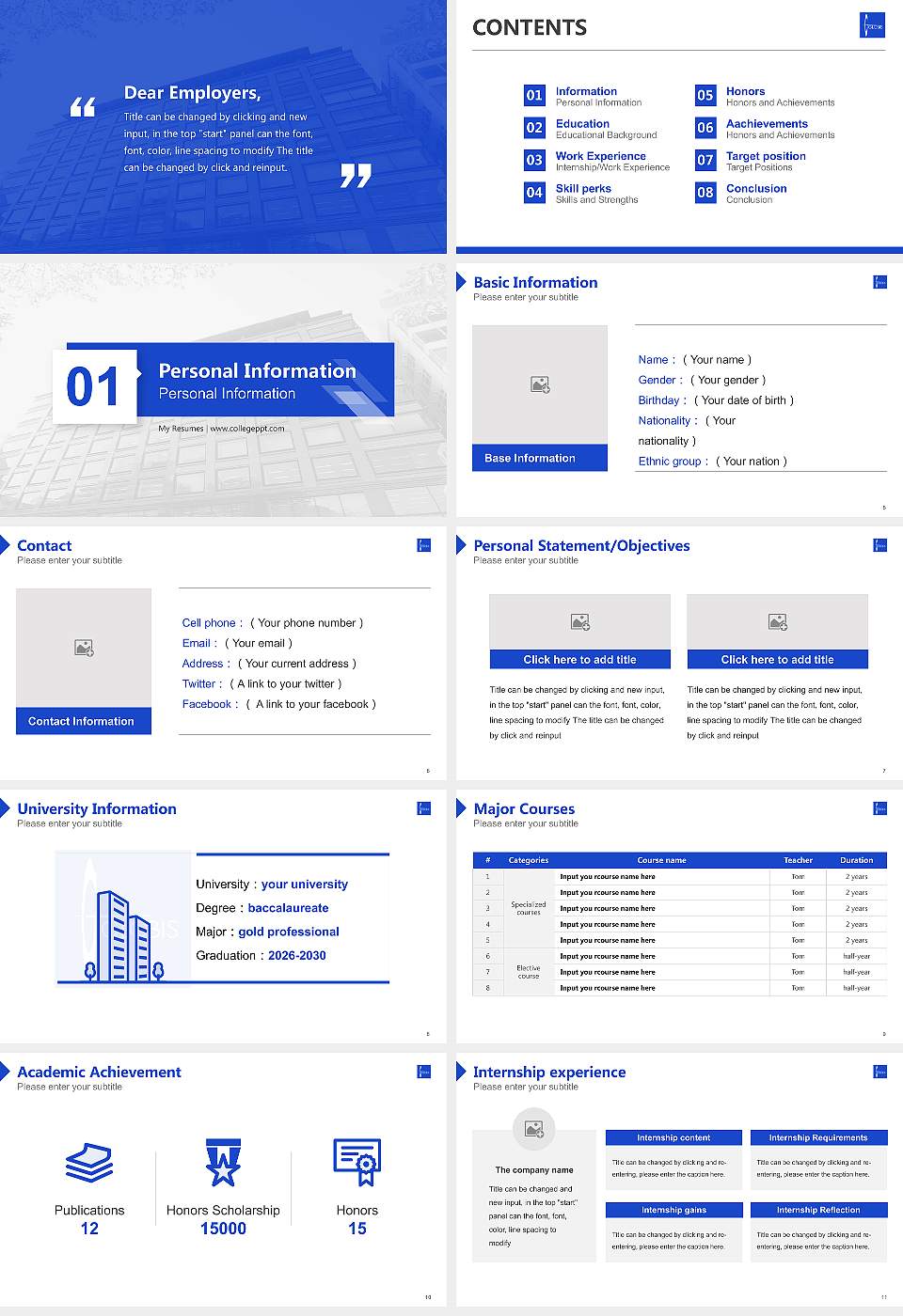 Graduate School of Management, GLOBIS University Resume PPT Template16:9 ratio PPT effect preview image2