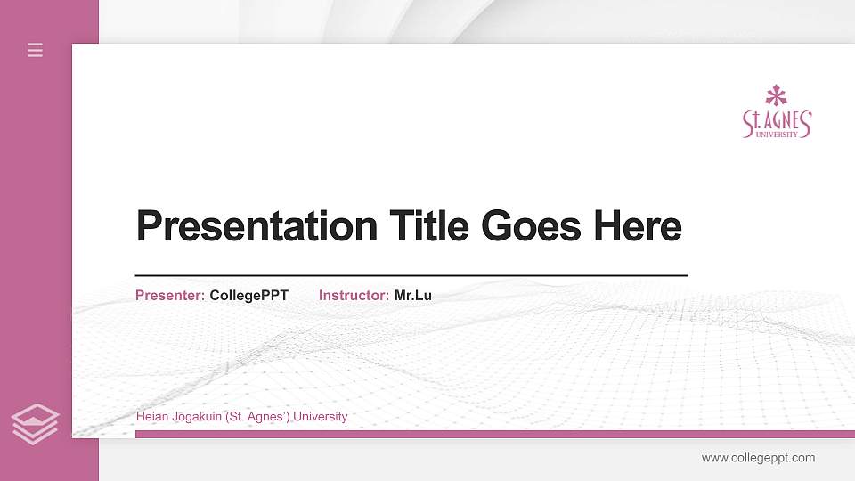 Heian Jogakuin (St. Agnes’) University Thesis Proposal/Graduation Defense PPT Template16:9 ratio PPT effect preview image