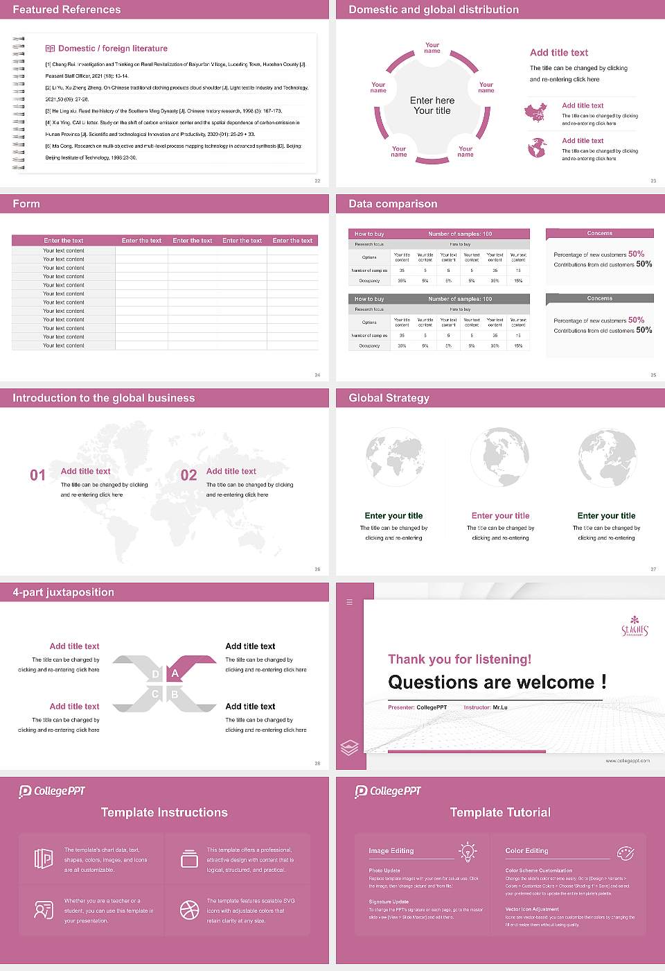 Heian Jogakuin (St. Agnes’) University Thesis Proposal/Graduation Defense PPT Template16:9 ratio PPT effect preview image4