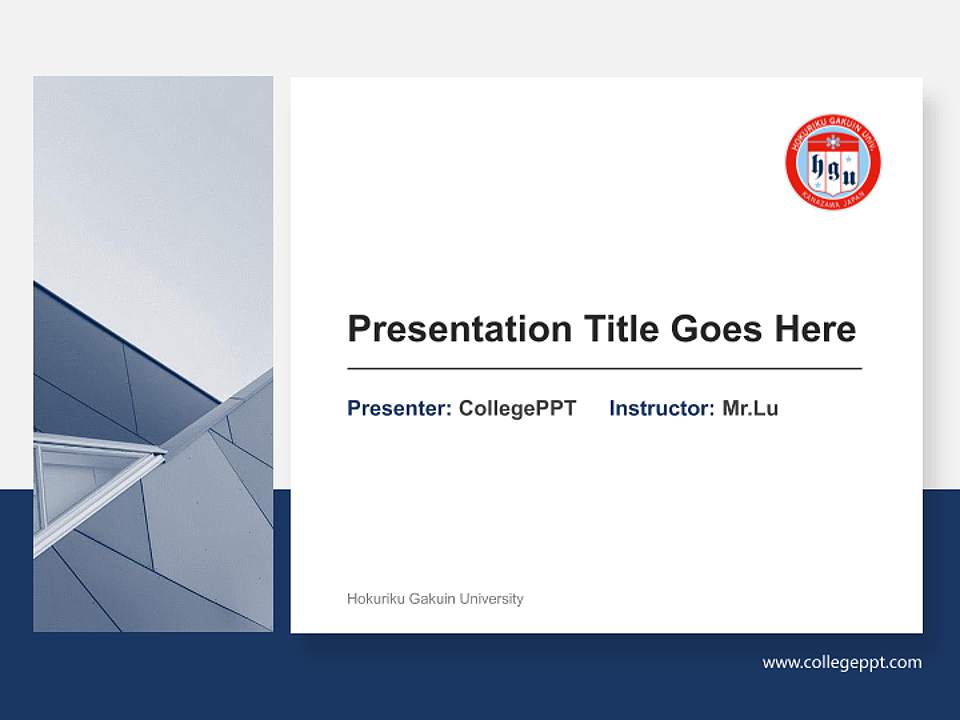 Hokuriku Gakuin University General Purpose PPT Template4:3 ratio PPT effect preview image6