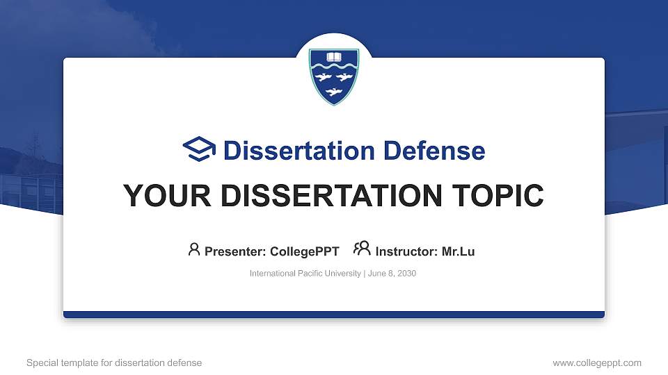 International Pacific University Graduation Thesis Defense PPT Template16:9 ratio PPT effect preview image