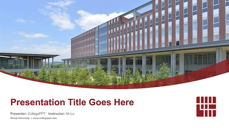 Himeji University Course/Courseware Creation PPT Template16:9 ratio PPT effect preview image
