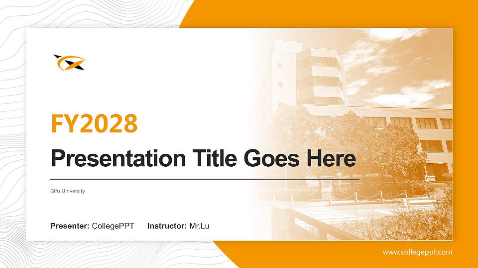 Gifu University Academic Presentation/Research Findings Report PPT Template16:9 ratio PPT effect preview image