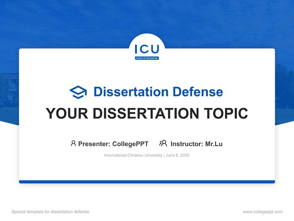 International Christian University Graduation Thesis Defense PPT Template4:3 ratio PPT effect preview image7